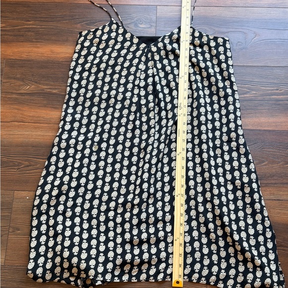 Madewell 100% Silk Medium Black and Cream Patterned Midi Dress - Picture 8 of 11